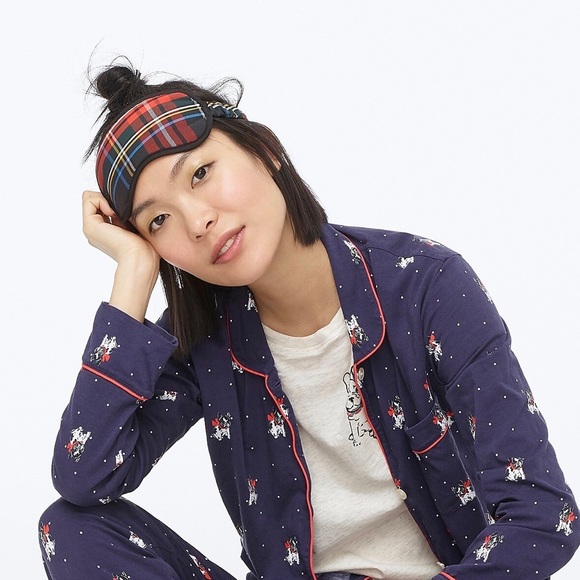 NWT J.Crew Stewart Tartan Sleep Mask - Picture 3 of 15